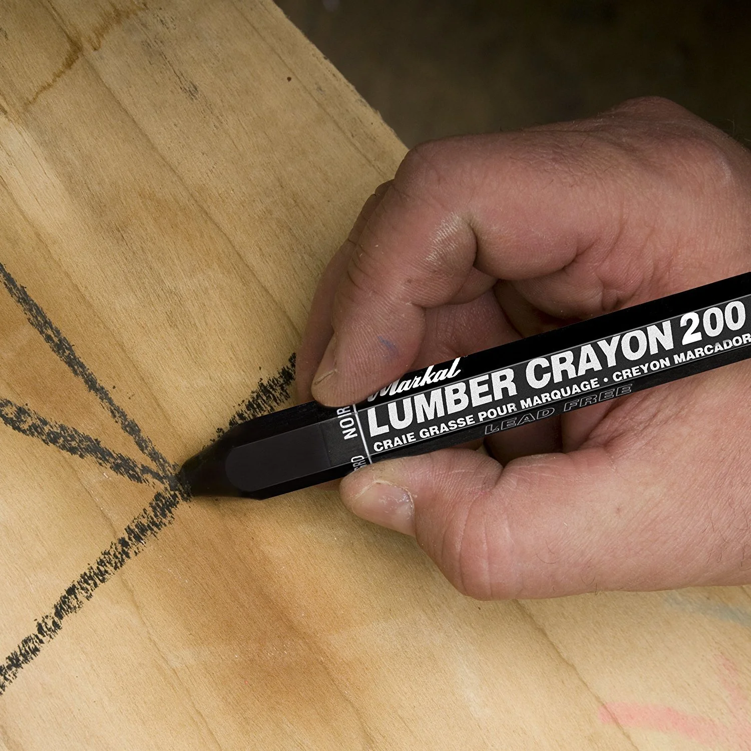 Markal Timberstik #200 All-Purpose Lumber Crayon, Wax-Based, 1/2\" Hex x 4-5/8\"