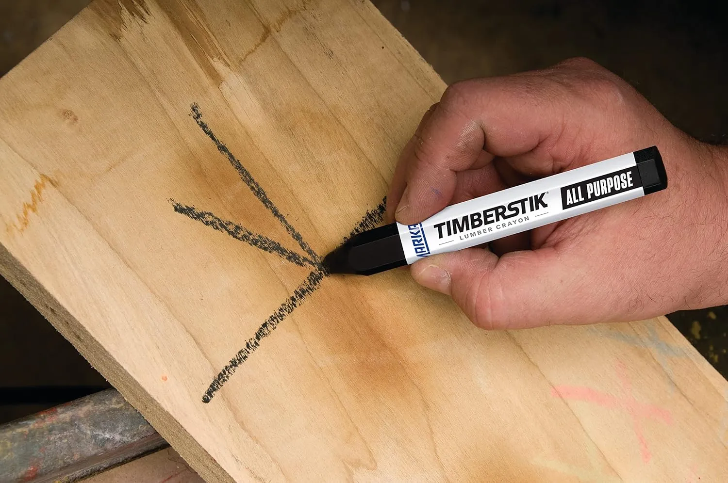 Markal Timberstik #200 All-Purpose Lumber Crayon, Wax-Based, 1/2\" Hex x 4-5/8\"