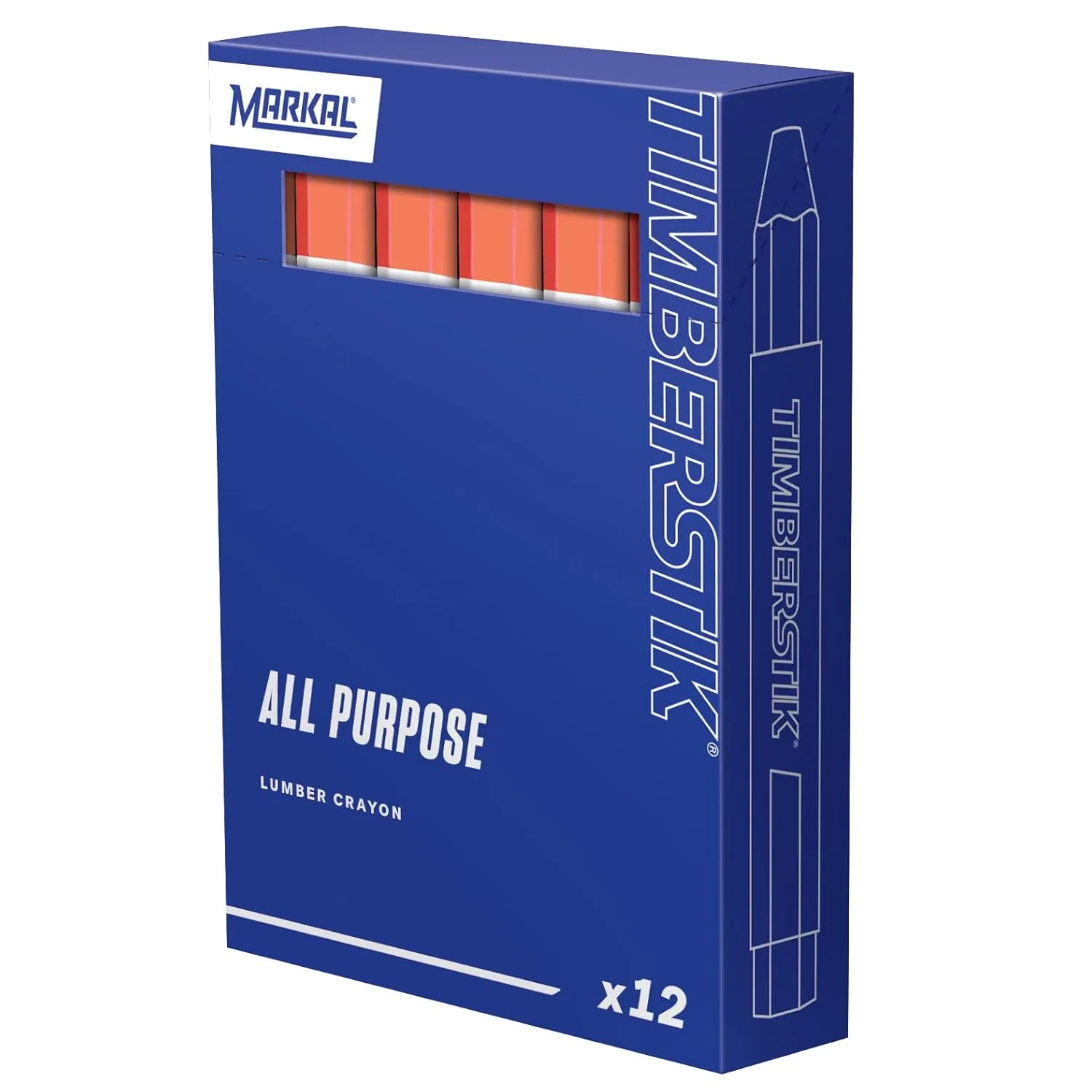 Markal Timberstik #200 All-Purpose Lumber Crayon, Wax-Based, 1/2\" Hex x 4-5/8\"