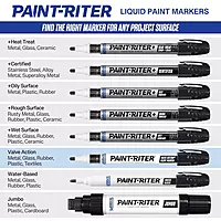 Markal 96807 Paint-Riter+ Valve Action Marker, Versatile Surface Compatibility, Bold Mark Size 1.8", Orange 6-Pack