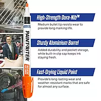 Markal 96807 Paint-Riter+ Valve Action Marker, Versatile Surface Compatibility, Bold Mark Size 1.8", Orange 6-Pack