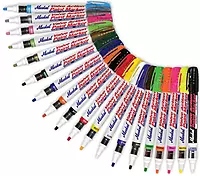 Markal 96826 Valve Action Liquid Paint Marker with 1/8" Bullet Tip, Green (12 Markers)