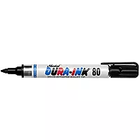 Markal 96923 Dura-Ink 80 Valve-Actuated Permanent Ink Marker with 1/8" Tapered Bullet Tip, Black (Pack of 12)
