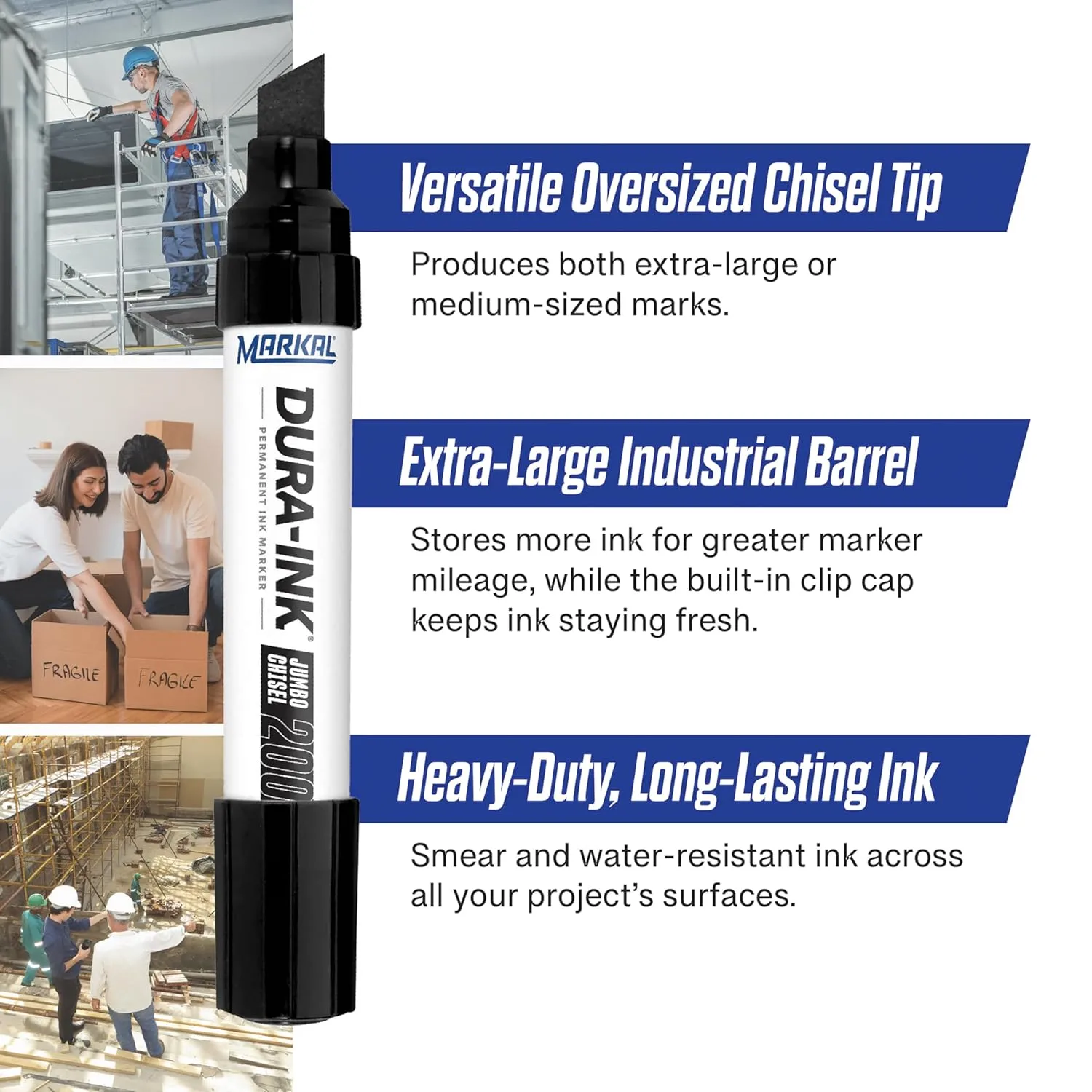 Markal Dura-Ink 200 Jumbo Chisel Permanent Ink Marker