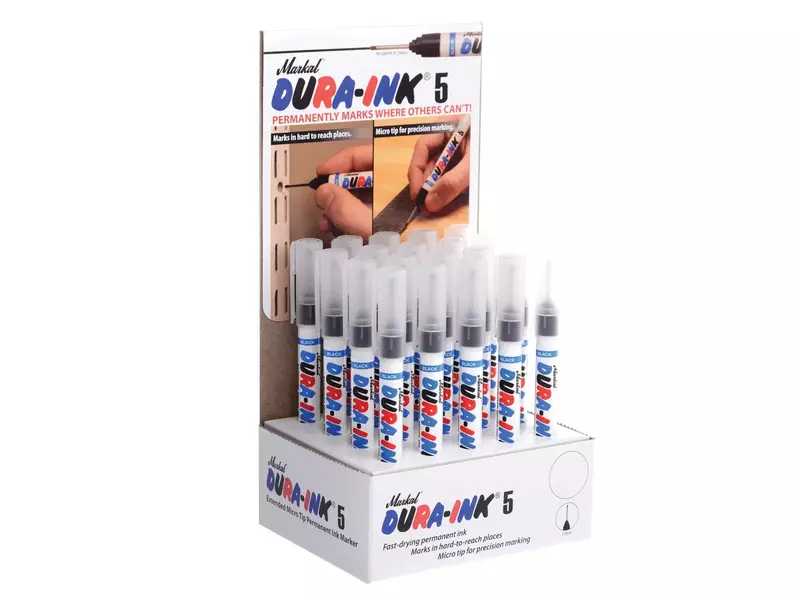 Markal 96520 Dura-Ink Needle Nose Permanent Ink Marker with 1/32" Micro Tip, Wear- and Weather-Resistant