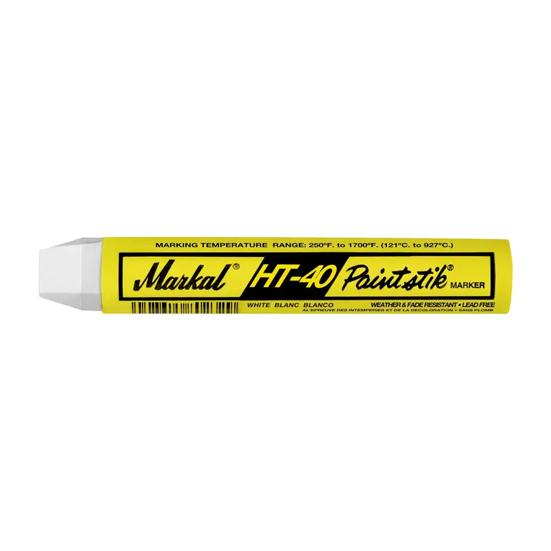 Markal 81610 HT-40 Paintstik Solid Paint Red Hot Surface Marker (350 F - 1700 F), White (Pack of 12)