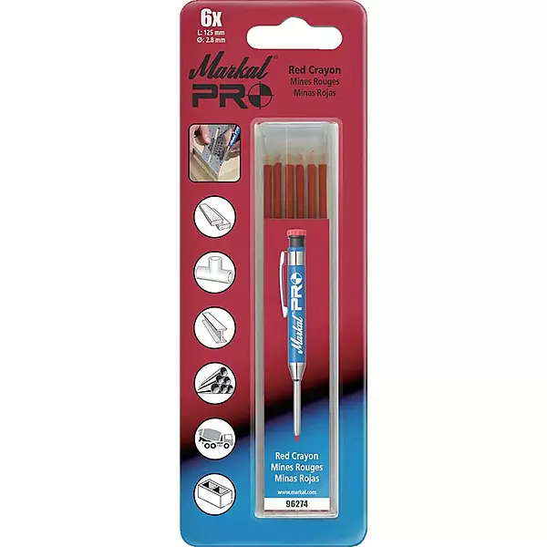 Markal Pro General-Purpose Refills for Markal Pro item 96270, Red Color , 6 Pcs