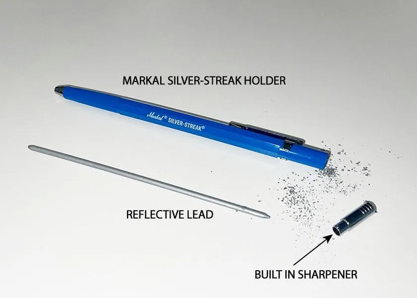 Markal 96006 - Markal Silver-Streak Holder with 1 Reflective Lead, Built-in Sharpener