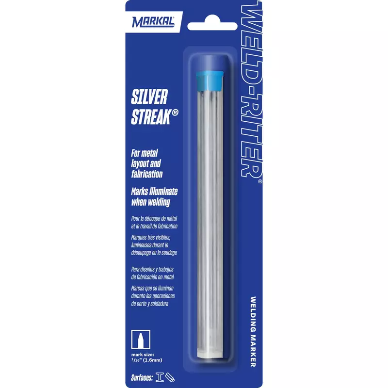 Markal 96007- Silver Streak Reflective Round Refills (6 Pk) for Markal 96006 Holder, Silver Color For Welding applications