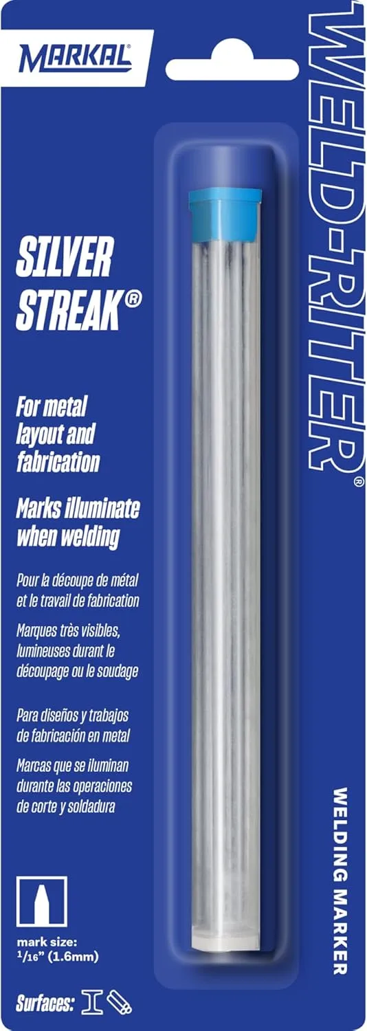 Markal 96007- Silver Streak Reflective Round Refills (6 Pk) for Markal 96006 Holder, Silver Color For Welding applications