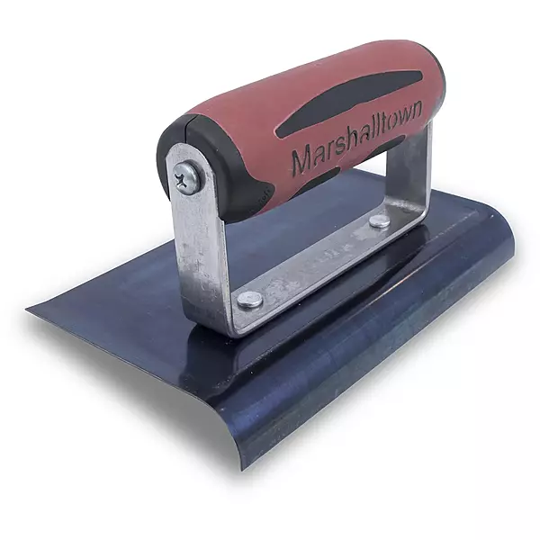 MARSHALLTOWN Curved Concrete Edger, 6 x 4 Blue Steel Blade, 5/8 Lip x 1/2 Radius, Made In The USA, 138BD 6 x 4 x 5/8 x 1/2