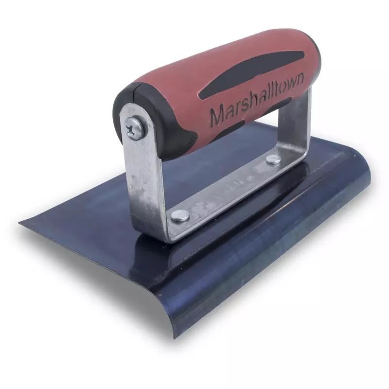 MARSHALLTOWN Curved Concrete Edger, 6 x 4 Blue Steel Blade, 5/8 Lip x 1/2 Radius, Made In The USA, 138BD 6 x 4 x 5/8 x 1/2