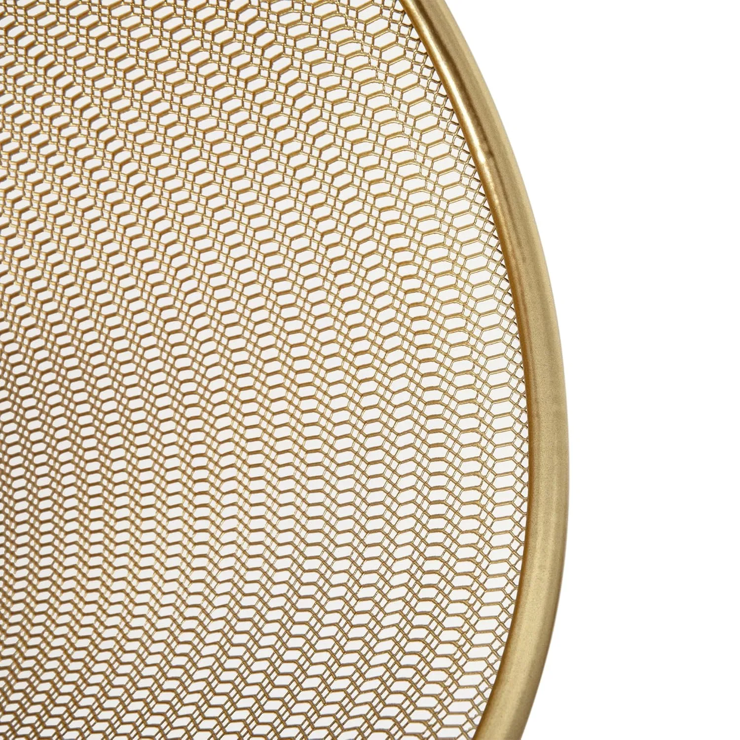 Martha Stewart Ryder Mesh Metal Trash Can, 4.5 Gallon, Gold