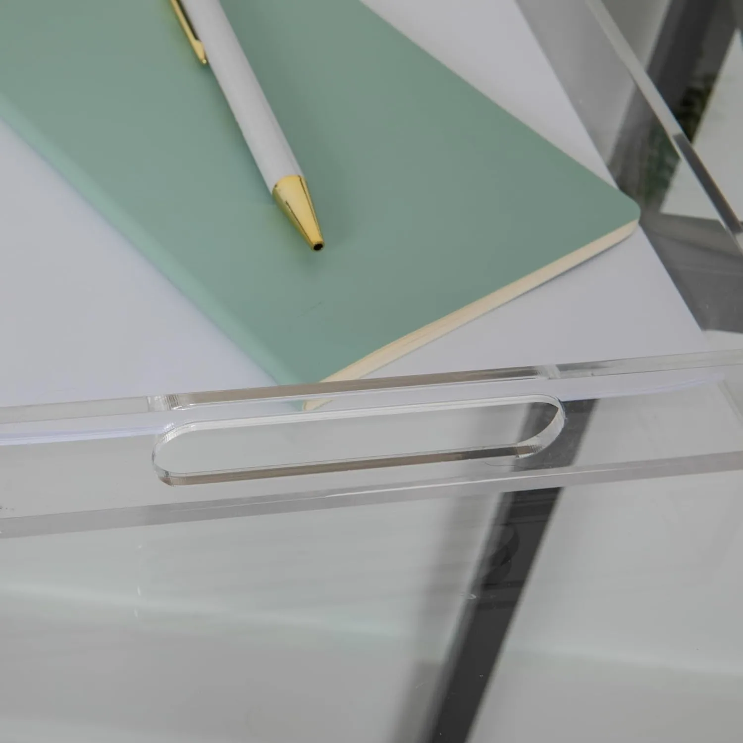 Martha Stewart Brody Acrylic Letter Tray, Letter Organizer Desk Tray, File Organizer Tray for Magazines, Folders, Notebooks