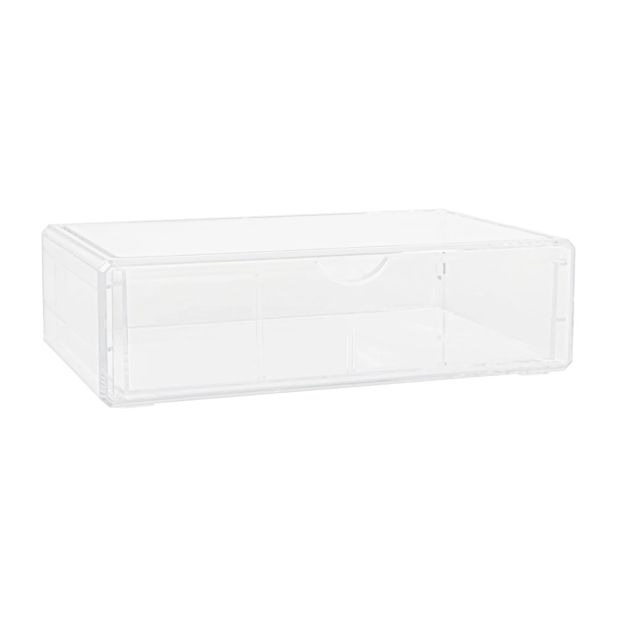 Martha Stewart Brody Desk Organizer with Drawers, Stackable Plastic Storage Box