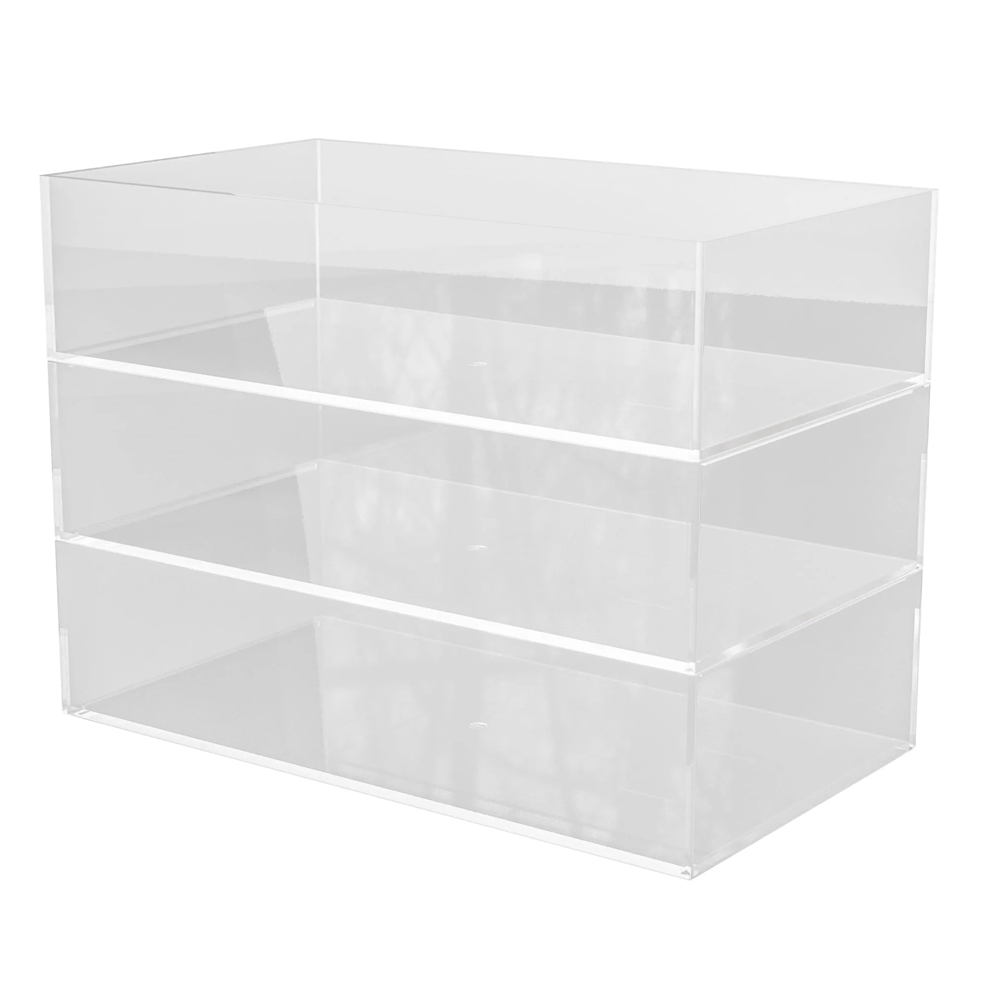 Martha Stewart Brody Stack & Slide Plastic Tray Desktop Organizer, Clear