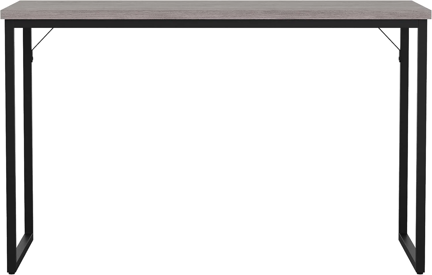 Martha Stewart Noah Home Office Parsons Desk in Gray Wood Grain with Oil Rubbed Bronze Metal Frame Gray Top/Oil Rubbed