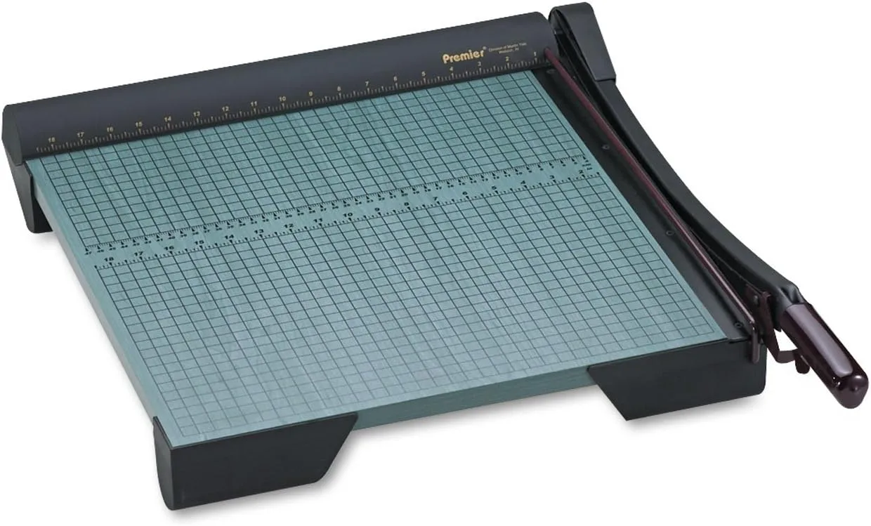 Martin Yale W18 Premier Heavy Duty Paper Trimmer, 18in Cutting Length, Base Size 19.875 x 22 x 4 in, Green