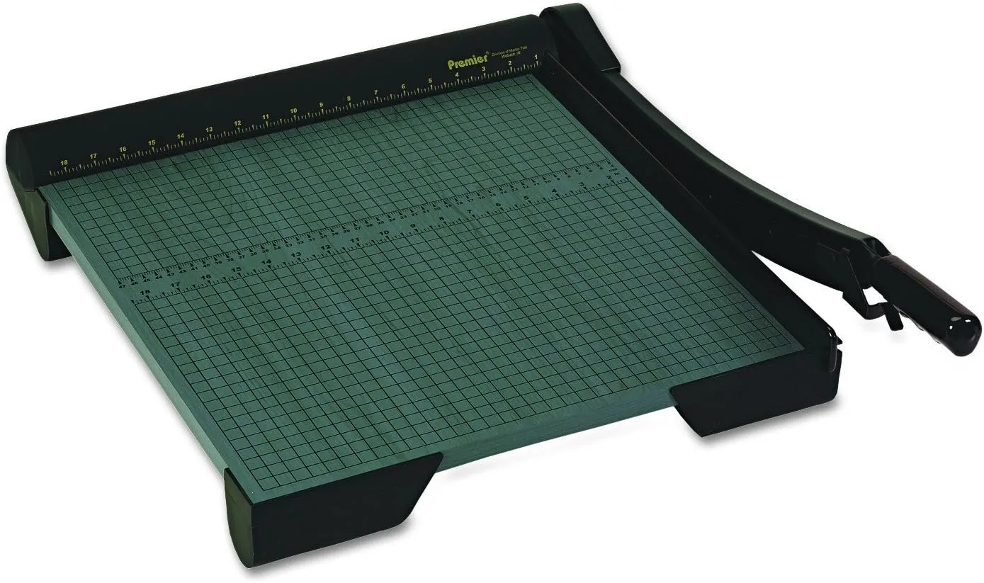 Martin Yale W18 Premier Heavy Duty Paper Trimmer, 18in Cutting Length, Base Size 19.875 x 22 x 4 in, Green