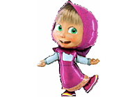 Masha & The Bear Theme Foil Balloons - Heart - (Pack of 5)