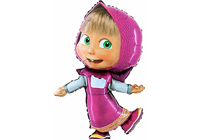 Masha & The Bear Theme Foil Balloons - Heart - (Pack of 5)