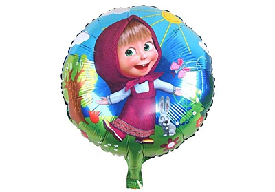 Masha & The Bear Theme Foil Balloons - Heart - (Pack of 5)