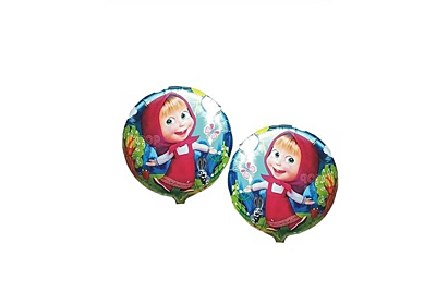 Masha & The Bear Theme Foil Balloons - Heart - (Pack of 5)