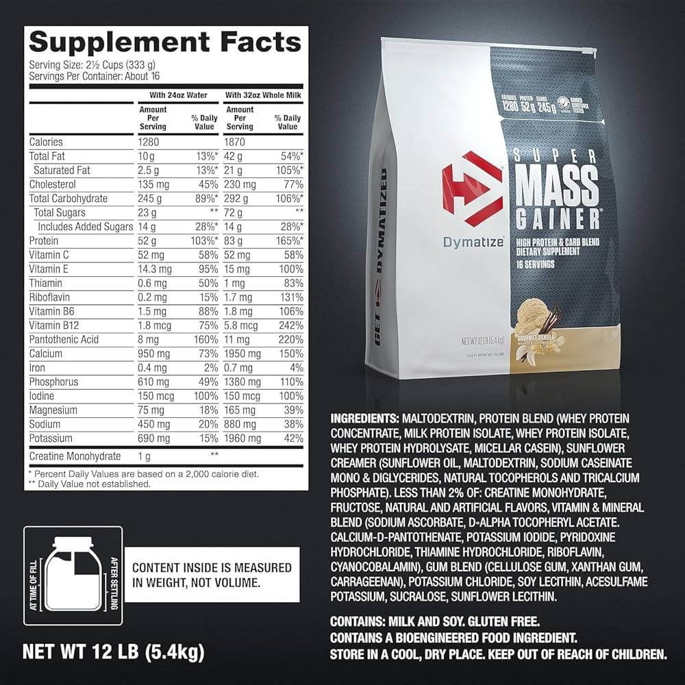 Dymatize Super Mass Gainer 12lb | بروتين الضخامة سوبر ماس Dymatize Super Mass Gainer 12lb | بروتين الضخامة سوبر ماس