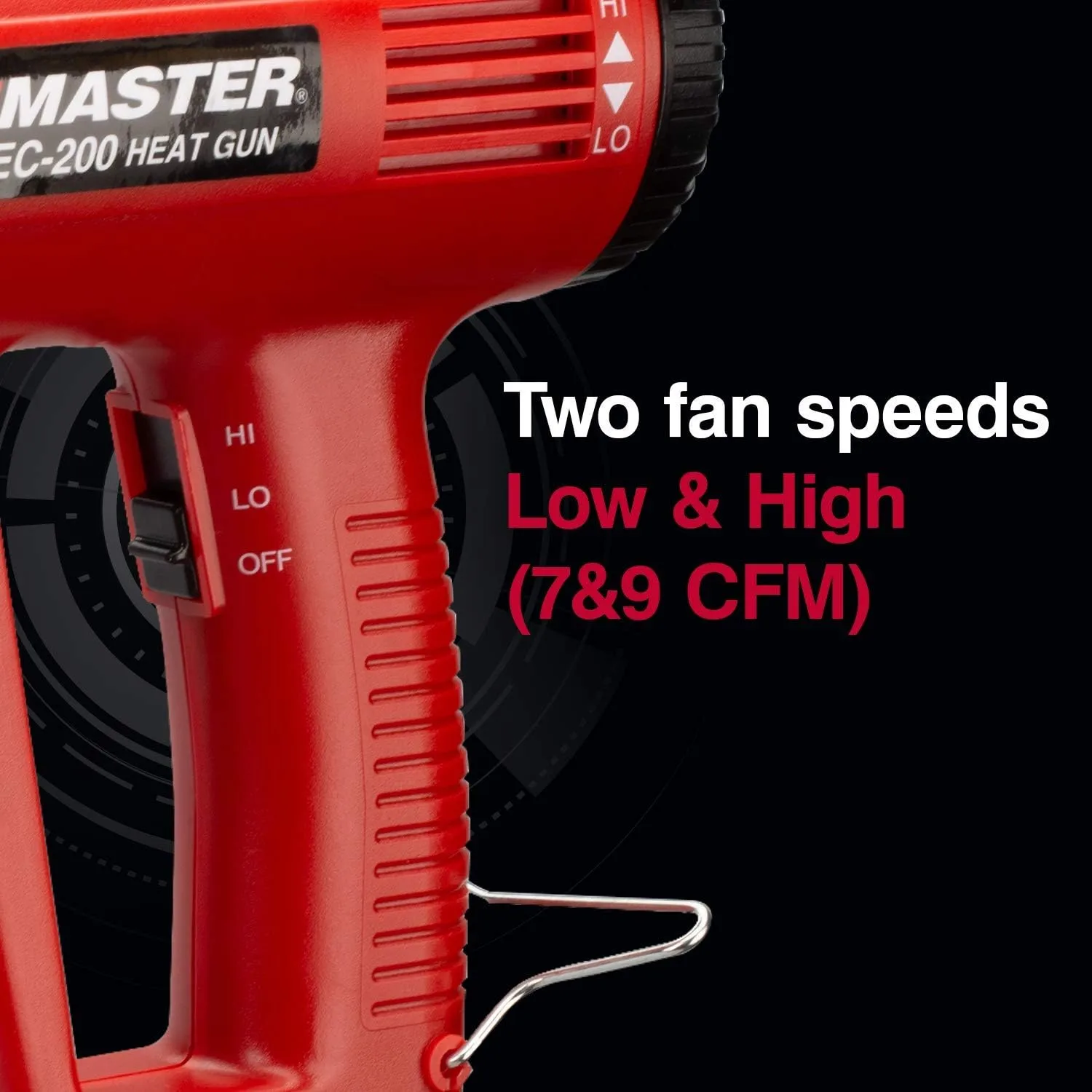Master Appliance EC-200 Variable Temperature Heat Gun, Hot Air Gun, 120V, 10 Amps, 1200W, for shrink wrap, wire connectors