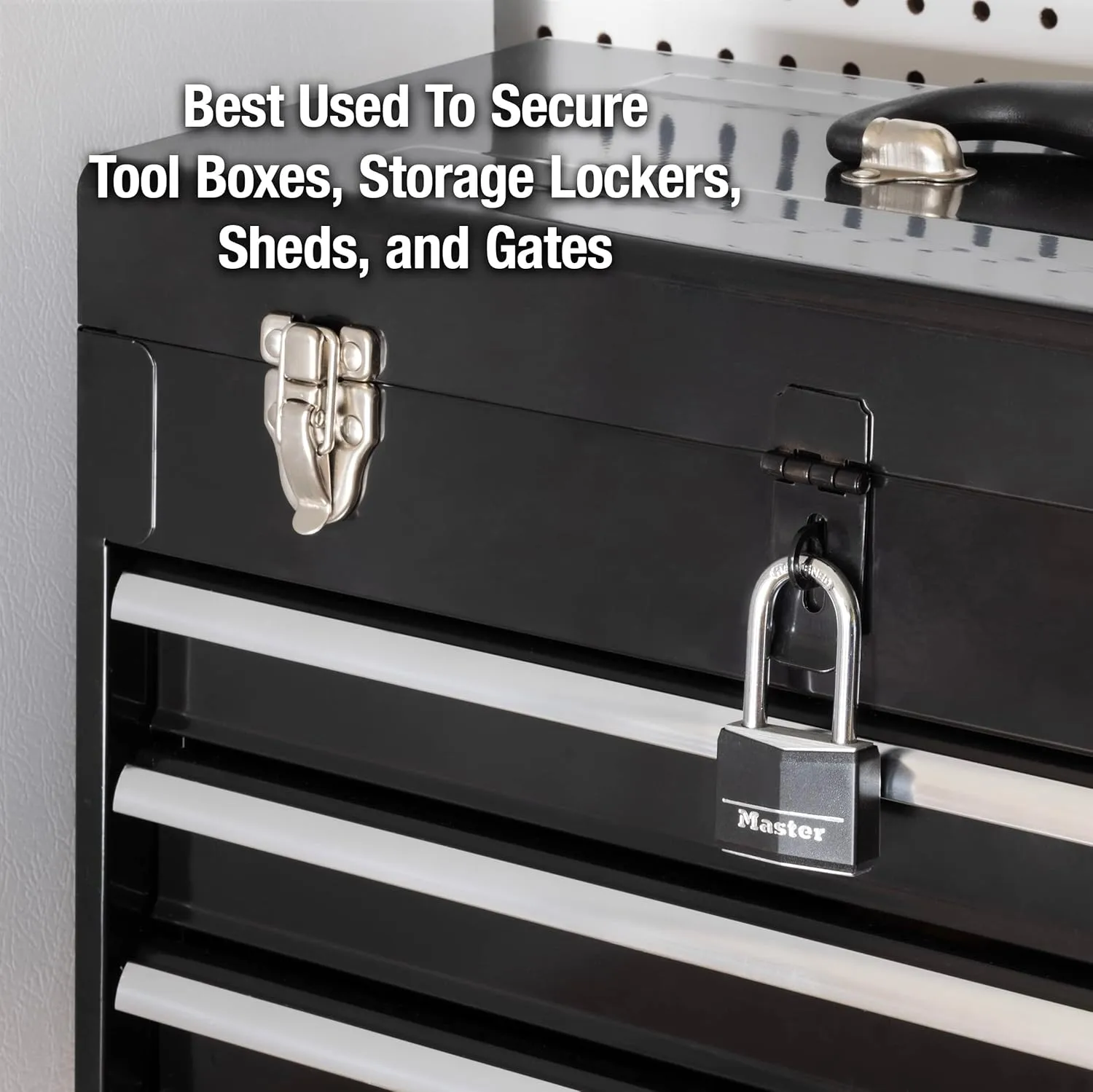 MASTER LOCK 141DLF Padlock, Covered Aluminum Lock, 1-9/16 in. W, Black 1 Pack Padlock