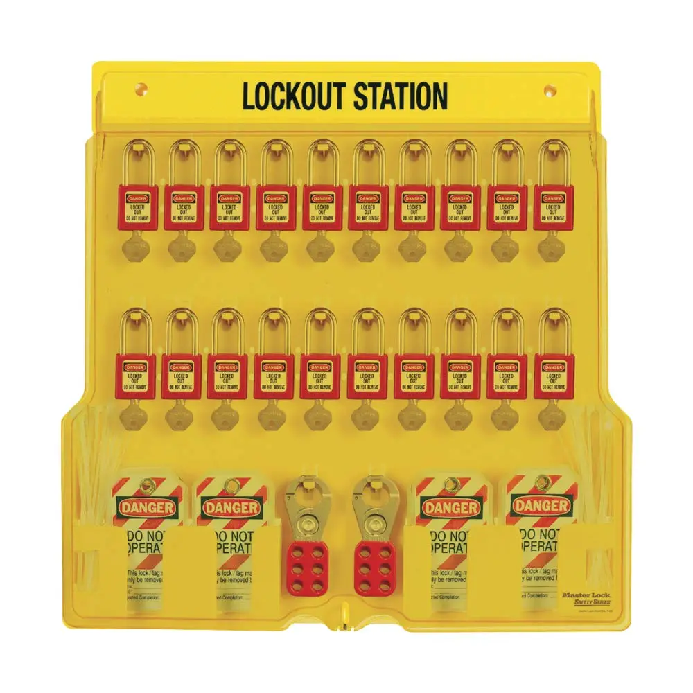Master Lock 1484BP410 Lockout Tagout Padlock Station Includes 20 Zenex Padlocks
