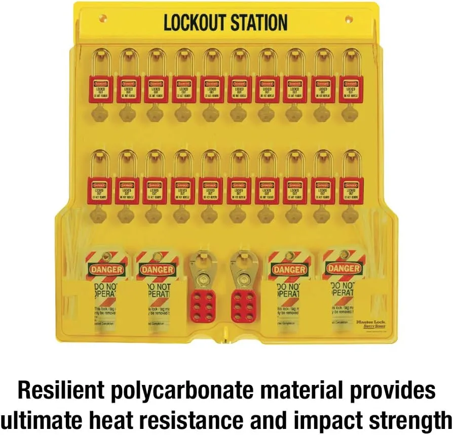 Master Lock 1484BP410 Lockout Tagout Padlock Station Includes 20 Zenex Padlocks