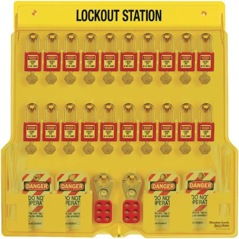 Master Lock 1484BP410 Lockout Tagout Padlock Station Includes 20 Zenex Padlocks