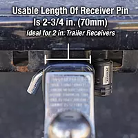 Master Lock Receiver Lock, 1/2 in. and 5/8 in. Swivel Head, Weather Resistant Trailer Coupler Locking Hitch Pin with Keys for Protecting Trailers, RVs, 2866DAT