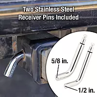 Master Lock Receiver Lock, 1/2 in. and 5/8 in. Swivel Head, Weather Resistant Trailer Coupler Locking Hitch Pin with Keys for Protecting Trailers, RVs, 2866DAT