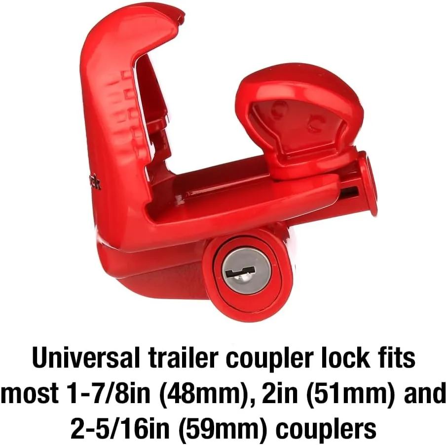 Master Lock Trailer Coupler Lock, Universal Size Fits 1-7/8", 2", and 2-5/16", 389DAT 1 Pack