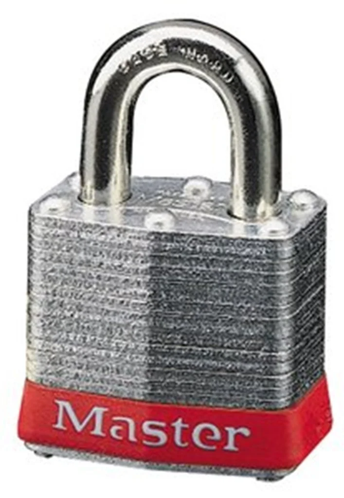 Master Lock 3MKRED Safety Lockout Master Keyed Padlock with Two-inch Clearance, Red Bumper
