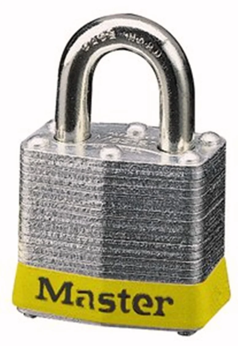 Master Lock - 3YLW No. 3 Safety Lockout Padlock, Steel Body, Yellow Bumper