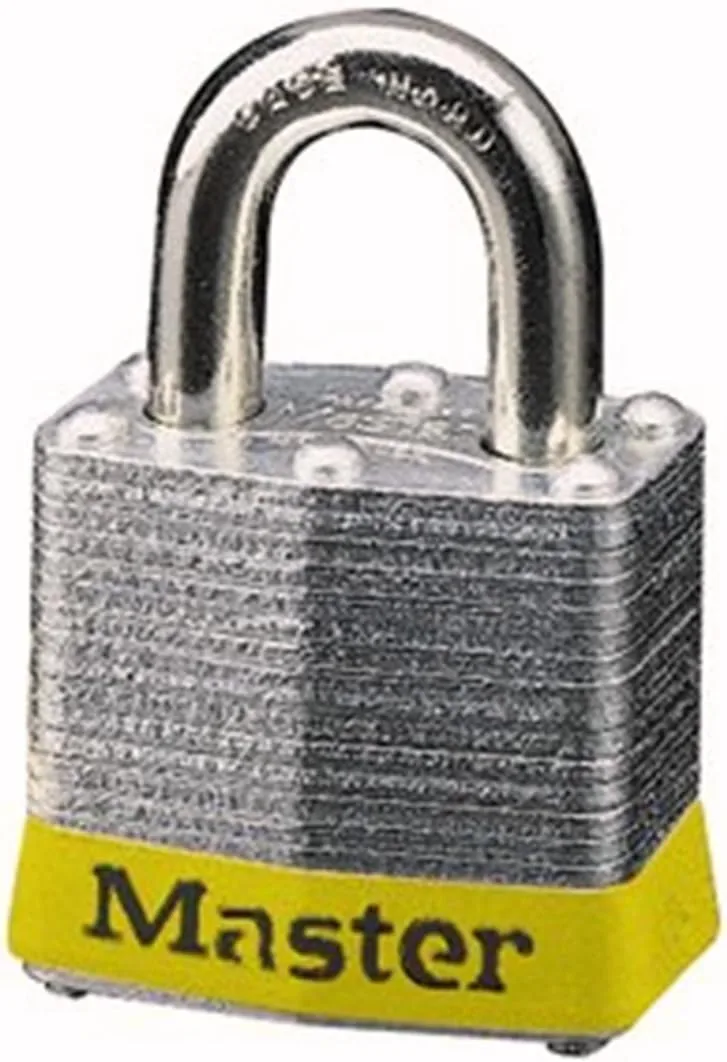 Master Lock - 3YLW No. 3 Safety Lockout Padlock, Steel Body, Yellow Bumper