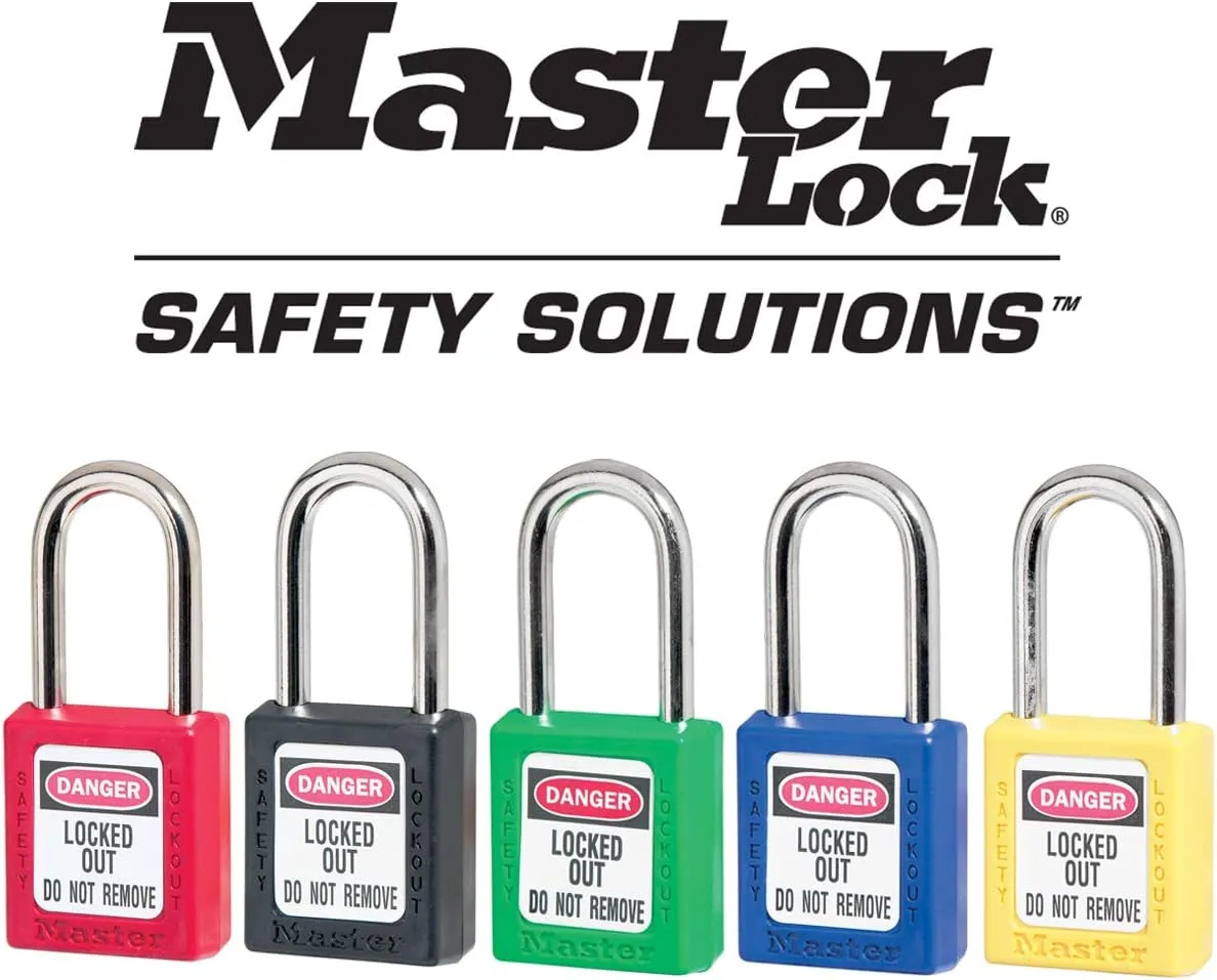 Master Lock - 410YLW Yellow 410 Xenoy Safety Padlock with Short Body, 1/4" x 1-1/2" Shackle (Pack of 6) 1-1/2" (3.8cm) wide
