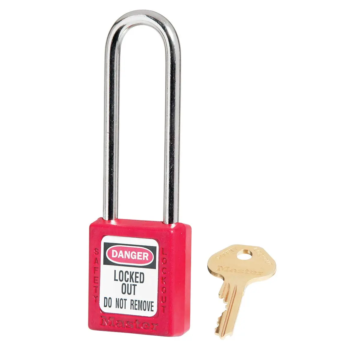Master Lock 410LT Lockout Tagout Safety Padlock with Key, Extended Length Shackle