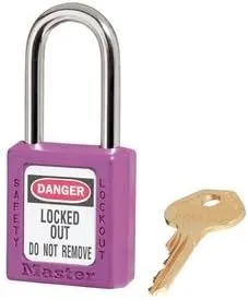 Master Lock 410PRP 6 Pin Tumbler Purple Safety Lockout Padlock K.D. (Price is for 6 Each/Box)