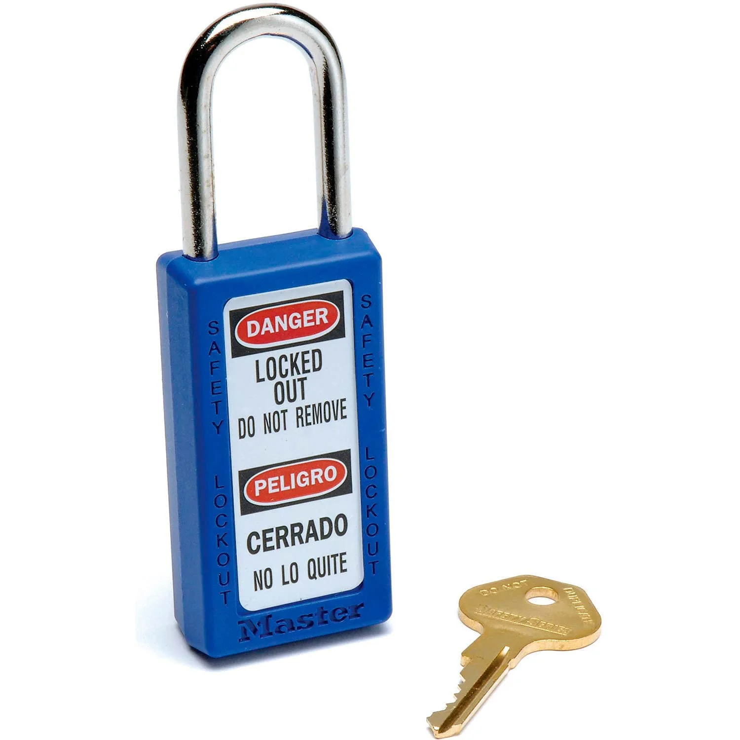 Master Lock - Blue Zenex Thermoplastic Safety Padlock, 1-1/2in (38mm) Wide with 1-1/2in (38mm) Shackle