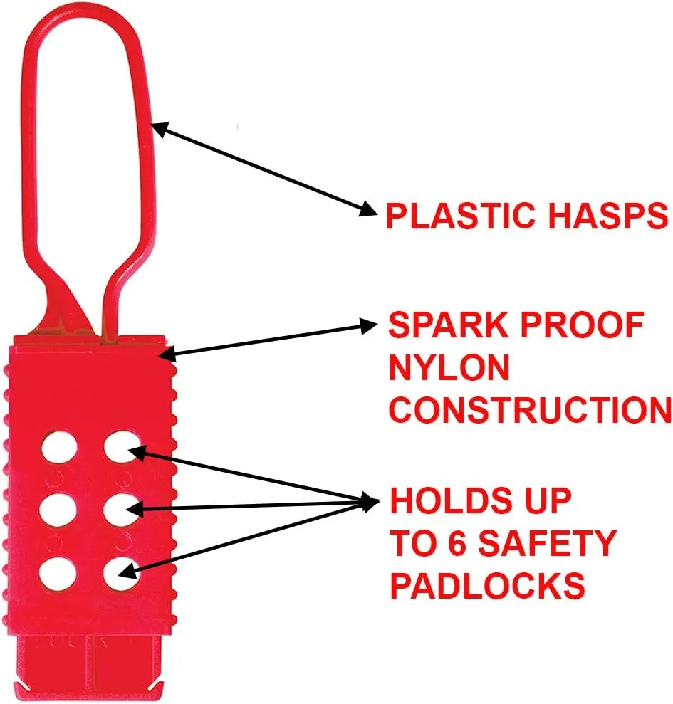 Master Lock 428 Lockout Hasp for 6 Safety Padlocks for Electrical Lockout