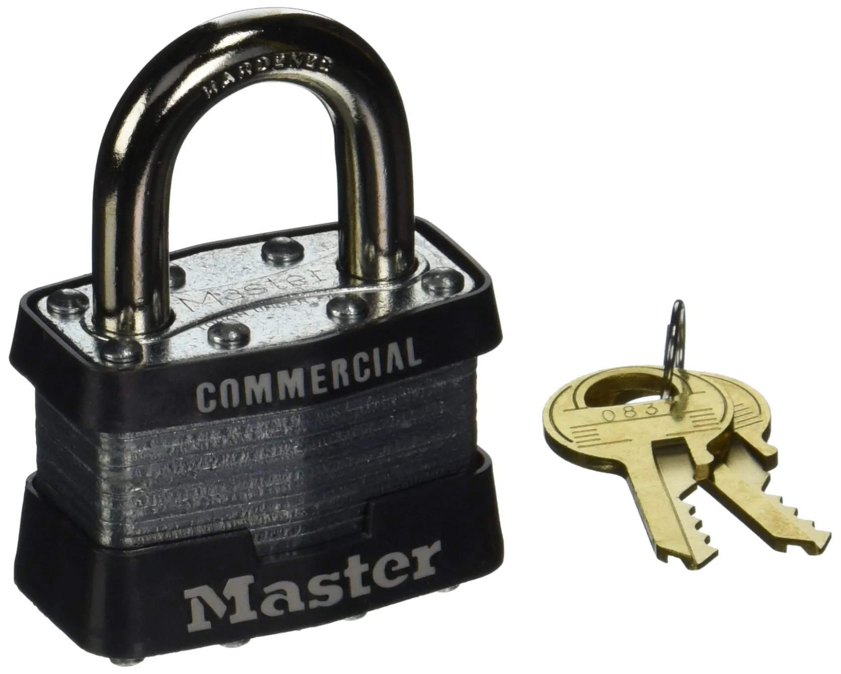 Master Lock 470-1DCOM No. 1 Laminated Steel Pin Tumbler Padlocks, 5/16" Diameter, 15/16" Length x 3/4" Width, Carded