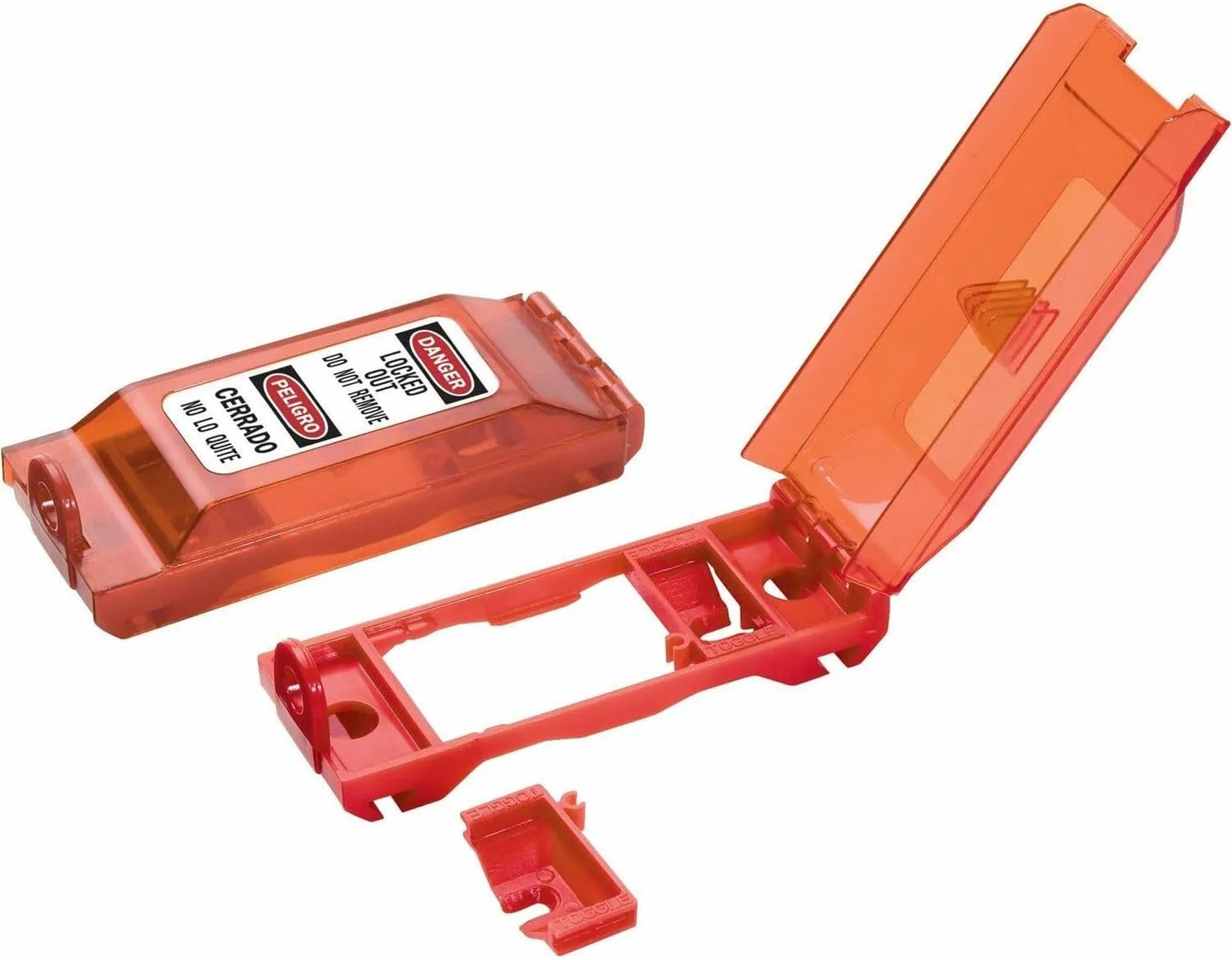 Master Lock 496B Lockout Tagout Universal Wall Switch Cover, Red 0.312 in. Shackle Diameter