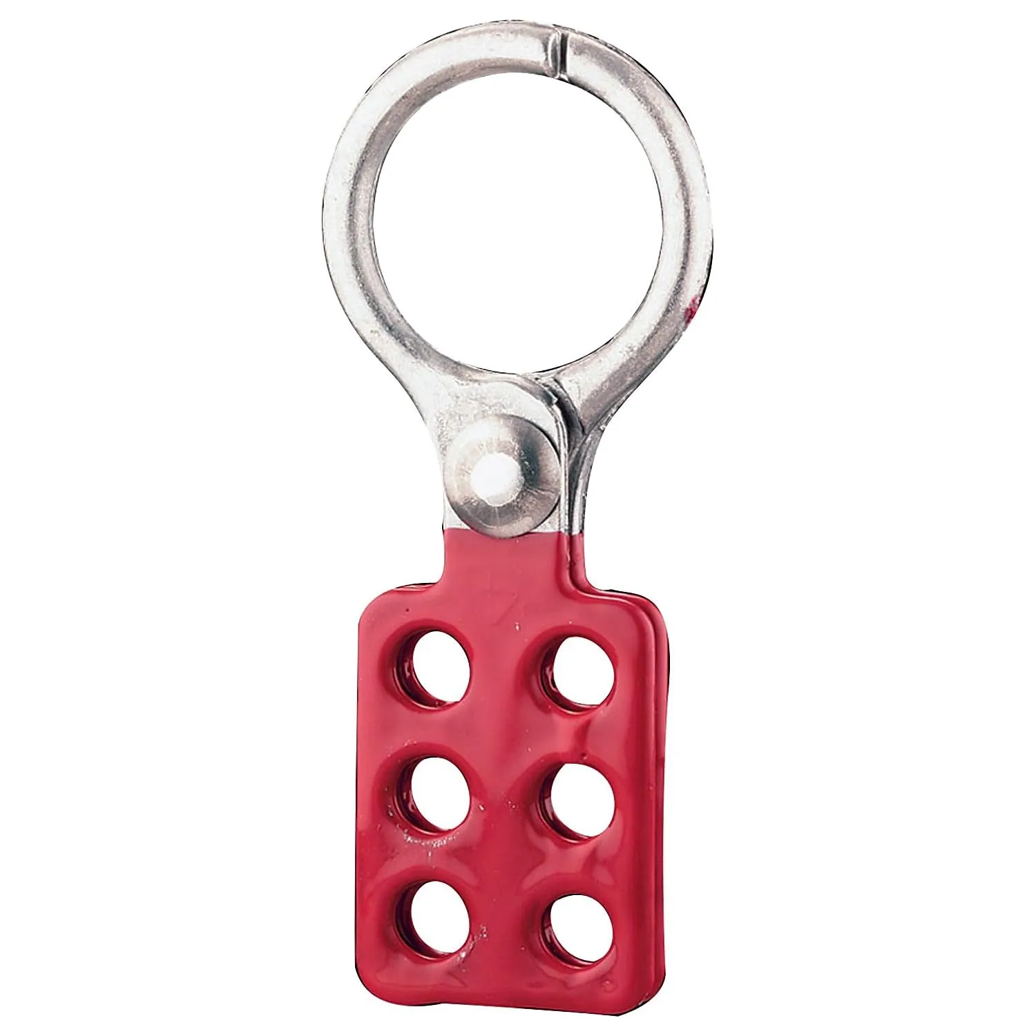 Master Lock ALO80 Lockout Hasp with Vinyl Coated Handle and Locking Tabs, 1" Inside Jaw Diameter