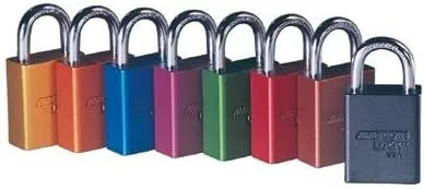 Solid Aluminum Padlocks - Orange Safety Lock-Out Padlock keyed Different