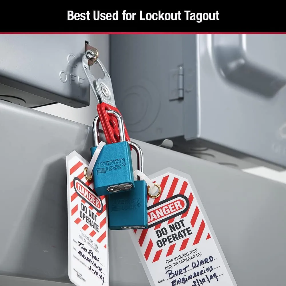 Master Lock® Solid Aluminum Padlock, 1/4 in dia, 1-1/2 in L x 3/4 in W, Blue (045-A1106BLU) Each