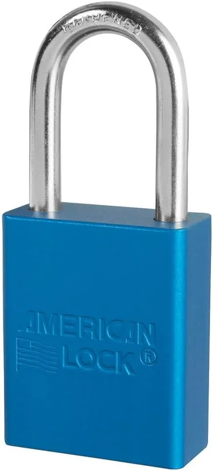 Master Lock® Solid Aluminum Padlock, 1/4 in dia, 1-1/2 in L x 3/4 in W, Blue (045-A1106BLU) Each